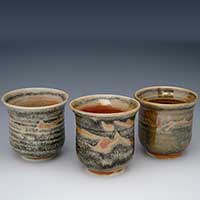 Shino glazed small cups