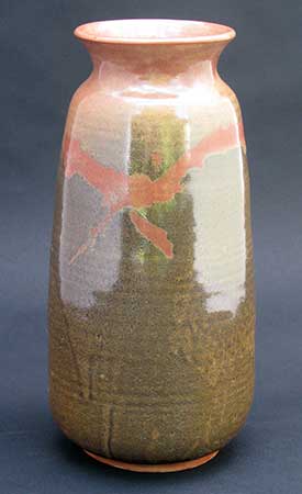Shino Glazed Tall Vase
